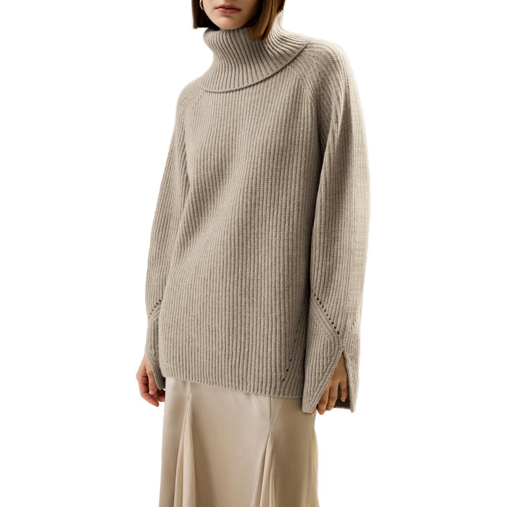 Lilysilk Lilysilk Women's Oversized Merino Wool Sweater with Slit Sleeves