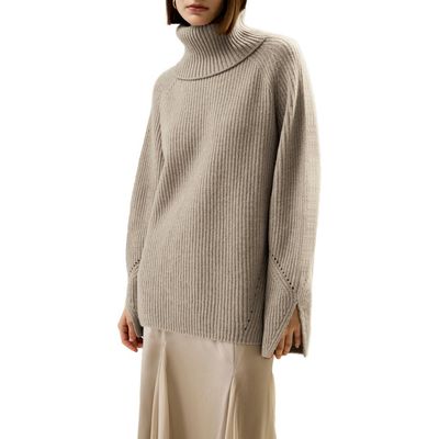 Lilysilk Lilysilk Women's Oversized Merino Wool Sweater with Slit Sleeves