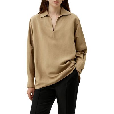 Lilysilk Lilysilk Women's Oversized Silk-Linen Blend Shirt