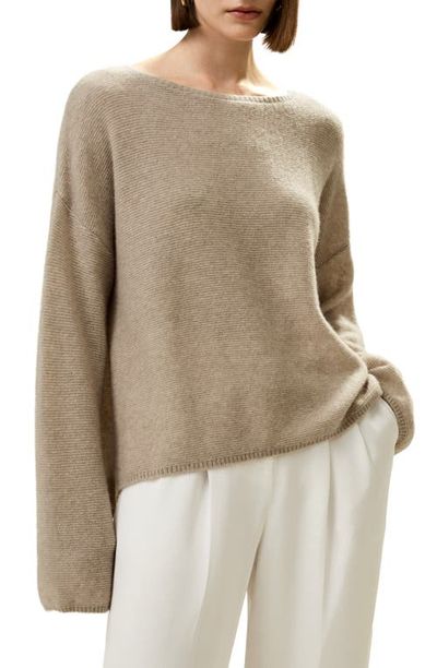 Lilysilk LILYSILK Women's Relaxed Fit Drop-Shoulder Silk Cashmere Blend Sweatshirt