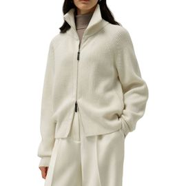 Lilysilk LILYSILK Women's Ribbed-knit Turtleneck Zip Cardigan