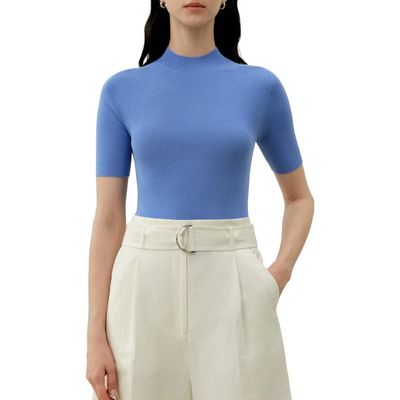 Lilysilk LILYSILK Women's Seamless Silk-Cotton Slim-Fit Knit Top