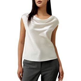 Lilysilk Lilysilk Women's Silk Charmeuse Cowl Neck Top