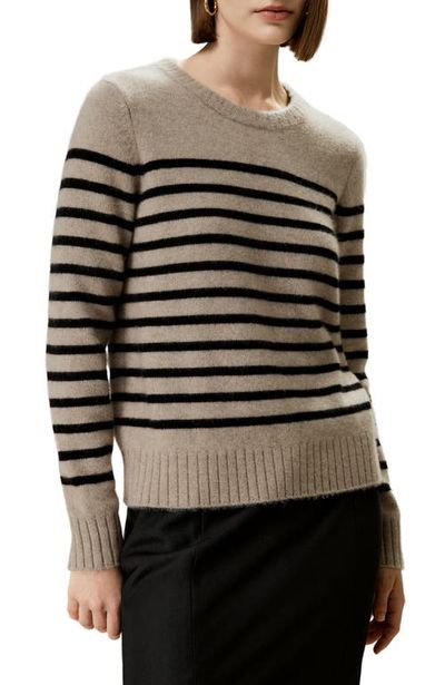 Lilysilk Lilysilk Women's Striped Round Collar Cashmere Sweater