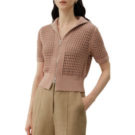Lilysilk Lilysilk Women's Toscana Pointelle Knit Double-Zip Cardigan