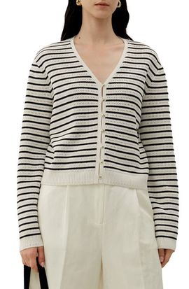 Lilysilk Lilysilk Women's Toscana Striped Pointelle Cardigan