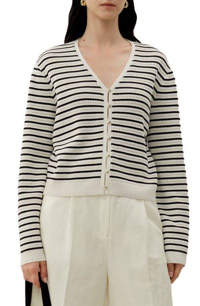 Lilysilk Lilysilk Women's Toscana Striped Pointelle Cardigan