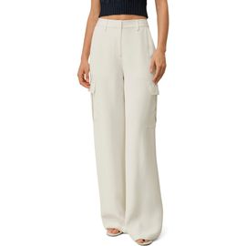 Lilysilk LILYSILK Women's White Silk Crepe Cargo Pants