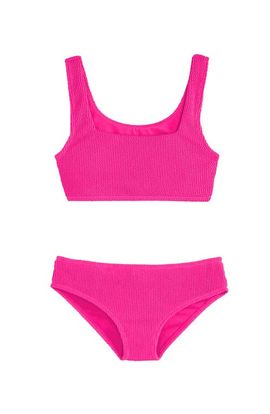 Limeapple Limeapple Crinkle Square Neck Two Piece Swimsuit