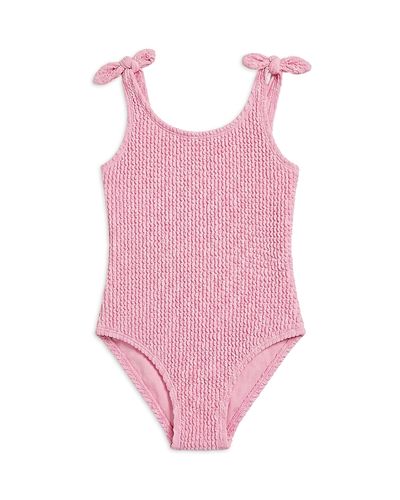 Limeapple Limeapple Girls' Crinkled One Piece Swimsuit With Bow Straps