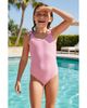 Limeapple Limeapple Girls' Crinkled One Piece Swimsuit With Bow Straps - 2
