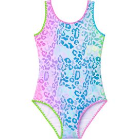 Limeapple Limeapple Leopard Print One Piece with Embroidered Trim