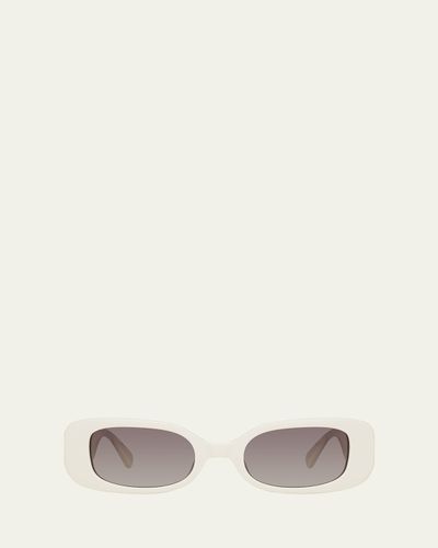 Linda Farrow Lola Rectangle Acetate & Nylon Sunglasses