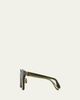 Linda Farrow Semi-Transparent Square Acetate & Nylon Sunglasses - 3