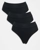 Lindex Lindex 3 pack seamless thong in black - 1