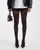 Lindex Lindex 40 denier all over floral lace tights in black - 1