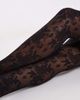 Lindex Lindex 40 denier all over floral lace tights in black - 2