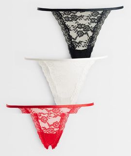 Lindex Lindex Jennie 3 pack lace thongs in multi