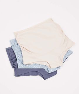 Lindex Lindex Maternity 3 pack briefs in blue and cream-Multi