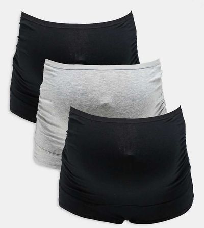 Lindex Lindex MOM Maternity 3 pack brazilian briefs in black/gray-Multi