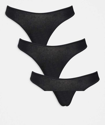 Lindex Lindex Nellie 3-pack thongs in black