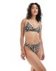 Lindex Lindex triangle bralette in leopard print-Multi - 4