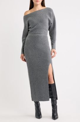 Line & Dot Line & Dot Alta Long Sleeve Rib Maxi Sweater Dress