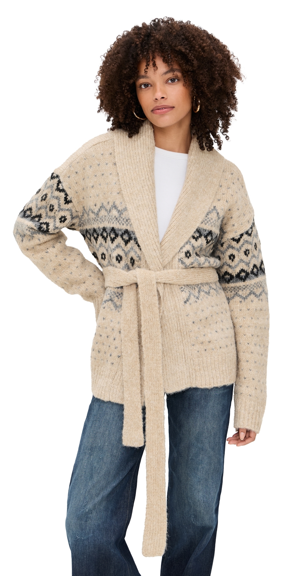 トップス 2022aw stone  wool cardigan Line & Dot - Kristy Cardigan Taupe Multi