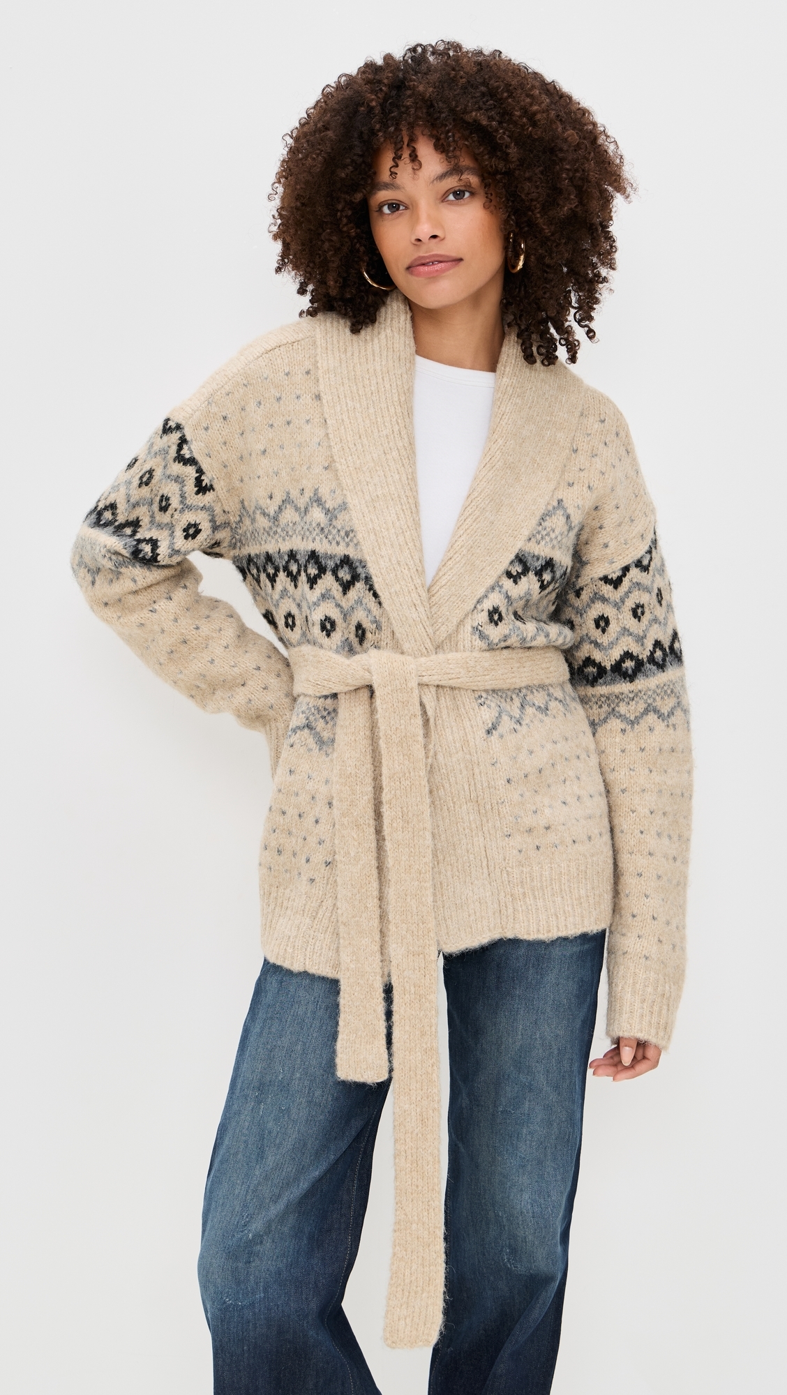 Line & Dot - Kristy Cardigan Taupe Multi