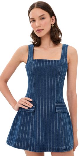 Line & Dot Line & Dot Monah Denim Mini Dress Blue