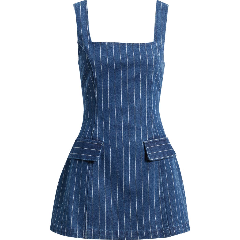 Line & Dot Line & Dot Monah Pinstripe Denim Minidress