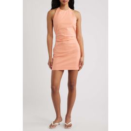 Line & Dot Line & Dot Talie Stretch Cotton Halter Minidress