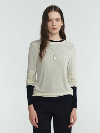 LINE STUDIO ONE Basic See-through Round Shirt