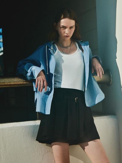 LINE STUDIO ONE Belted Pleated Half Slacks (JWSLPC0100)