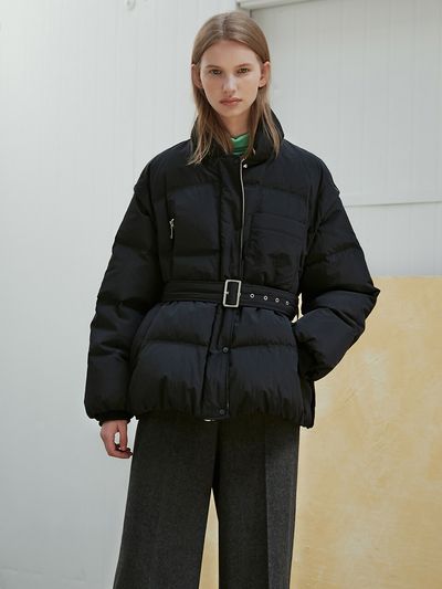 LINE STUDIO ONE Down High Neck Short Padded Jacket _ 2 Colors