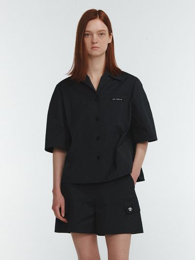 LINE STUDIO ONE Field Lettering Embroidery Pocket Collar Shirt