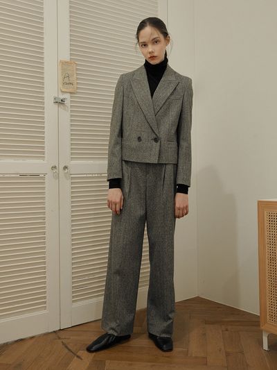 LINE STUDIO ONE Melange Straight Wool Pants