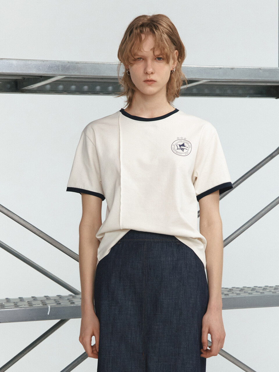 LINE STUDIO ONE Pin Tuck Logo Shirt