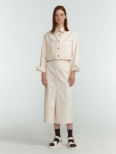 LINE STUDIO ONE Tess Slit Denim Stitch Skirt
