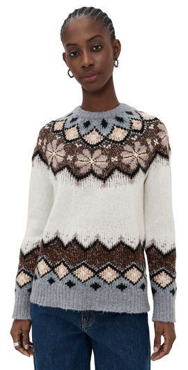 Lingua Franca Lingua Franca Clara Crewneck Cream Multi