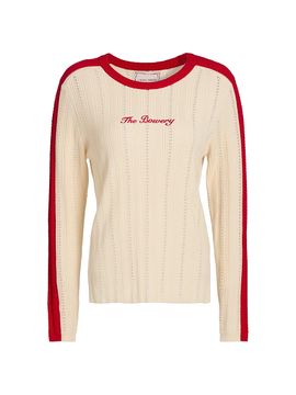 Lingua Franca Women's Bowery Pointelle Sweater