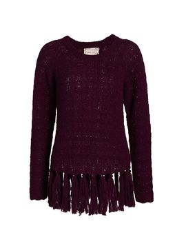 Lingua Franca Women's Fia Alpaca-Blend Fringe Sweater