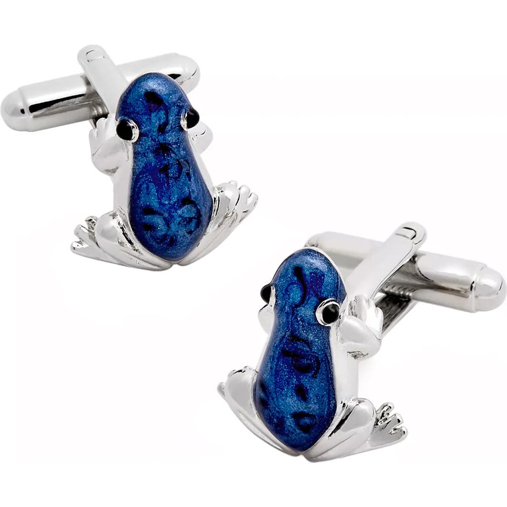 Link Up Link Up Blue Frog Cufflinks with Hand Painted Enamel 