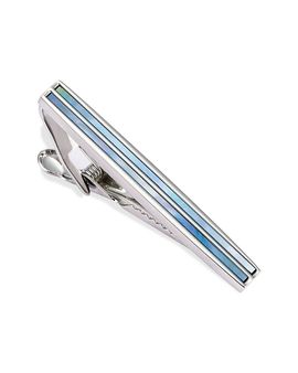 Link Up Link Up Blue Mother of Pearl Strip Short Tie Bar