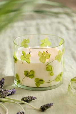 Pressed Floral Candle