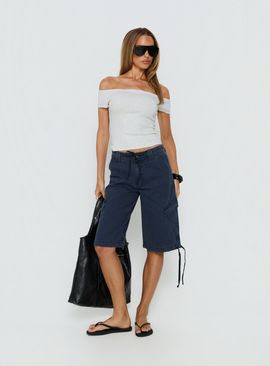Lioness Apres Tie Waist Jorts Navy