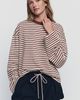 Lioness Cotton Blend Oversized Striped Crewneck Tee - 1
