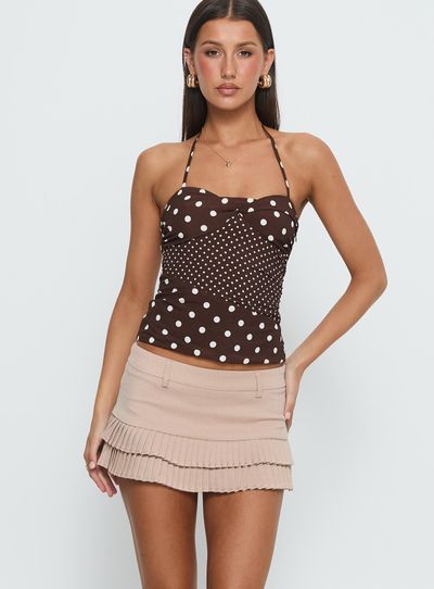 Lioness Deei Double Ruffle Mini Skort Oatmeal