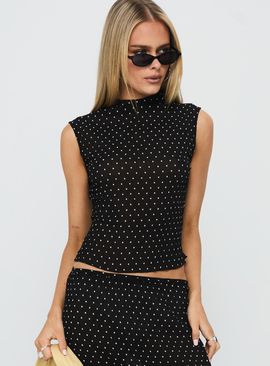 Lioness Ford Top Onyx Polka Dot