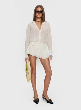 Lioness Girls Girls Girls Long Sleeve Mini Dress Porcelain Polka